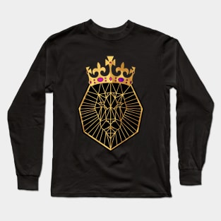 GOLD And Black Geometric Lion Long Sleeve T-Shirt
